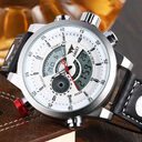 Trendy casual double men's watch Waterproof belt electronic