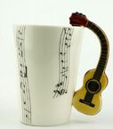 Creative Music Violin Style Guitar Ceramic Mug Coffee