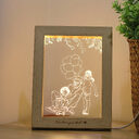 3D LED Photo & Text Table Lamp Wood