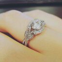 European and American Princess Rings Diamond Tree Leaf