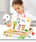 Wooden Magnetic Puzzle Toys Children 3D Box Figure