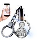 Crystal Keychain Photo Couple Family Souvenir Gift Laser