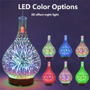 3D Glass Aroma Diffuser Colorful Lamp Humidifier Night