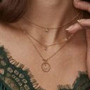 Tocona Bohemian Antique Gold Circle Moon Rhinestone Pendant