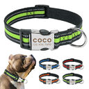 Reflective Pet Leash Tag Collar Nylon Engraved Name