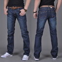 Men's Denim Long Pants Trendy Straight-Leg