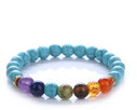 Colorful Blue Turquoise Bracelet Chakra Energy Yoga Beads