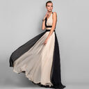 European and American fashion V-neck backless color dress