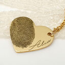 Personalized Fingerprint Necklace Heart Name Memorial Gift Christmas