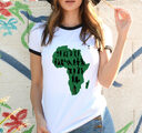 Africa Map Graphic T Shirt for Women ，Printed