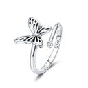 925 Sterling Silver Vintage Butterfly Adjustable Finger Rings