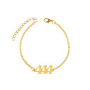 Stainless Steel Number 444 Chain Bracelets For Women