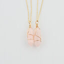 Geometric Hexagonal Column Quartz Necklace Pendant Natural Stone