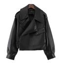 Loose cropped leather jacket motorcycle