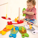 Children's educational creative fishing toys wooden baby early
