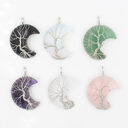 Natural Crystal Moon Pendant