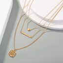 Fashion multi-layer gold necklace personality Geometric Pineapple Pendant