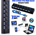 7Port Usb3.0 External Hub High Speed With Power