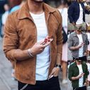 Men Slim Turn down Collar Jackets Fashion Sweatshirt
