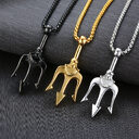 Neptune's Trident Necklace Retro Mythical Sea King Poseidon