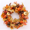 Halloween Thanksgiving Autumn Frost Leaf Pumpkin Simulation Garland
