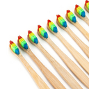 Bamboo toothbrush rainbow colorful environmental protection handle