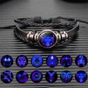 12 Zodiac Constellation Bracelet Luminous Braided Design