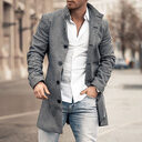 New men's woolen stand collar mid-length casual coat