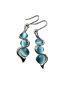 Bohemian Creative Curved Wavy Earrings Inlaid Hylan Cat's