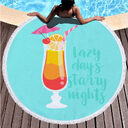 Round printed beach towel shawl