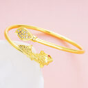 Gold Color Copper Bracelets for Women Charm Opening