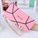 New Geometric Pattern Long Purse Ladies Fashion Large