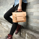 Hand Made Leather Bag Hand-Held Crossbeam