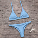 Sexy Bikinis Women Swimsuit Solid Bathing Swim Suit