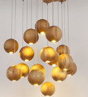 Nordic wood solid ball chandelier creative personality living