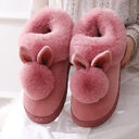 Autumn Winter Cotton Slippers Fur Rabbit Home Warm