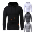 fo Square Pattern Quilted Classic Men's Casual Hoodies