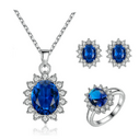 Sunflower Jewelry Set Necklace Ring Stud Earrings Bridal