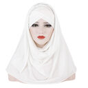Milk Silk Monochrome Scarf Hat Muslim Ladies Fashion