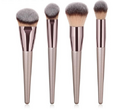 Wooden handle champagne gold makeup brush foundation beauty