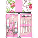 Nail Clipper Set Stainless Steel 12 Piece Pink