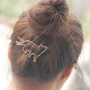 Metal hollow KT cat hairpin alloy frog clip