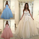 Women Wedding Dress Sleevless Flowers Lace