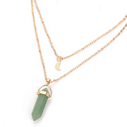 Natural stone glass hexagonal necklace European and American
