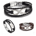Lucky figure 8 leather bracelet