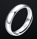 Glossy Ring Simple Men's Silver