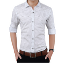 Brand Fashion Male Shirt Long-Sleeves Tops Polka Dot