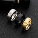 Mens Wedding Rings Black Sliver Gold Pure 8MM