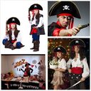 Halloween Pirate Hat Skull Print Adult Kids Captain