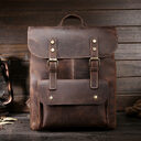 Men's backpack Bag retro crazy horse leather casual